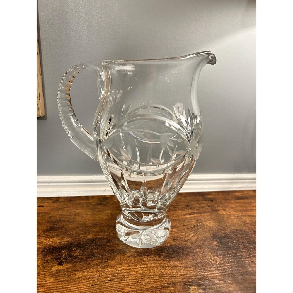 Gorham Victoria’s Garden 10” Pitcher Cut Glass crystal 42 ounces - Poland
